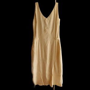 Anna Molinari Vintage Sleeveless Cream Bias Cut Linen Dress SZ 4